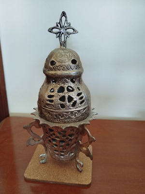 Kandili used, nickel-plated, height 20cm
