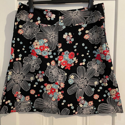 Etam A line mini skirt 60s style used, summer floral UK 18 EU 46