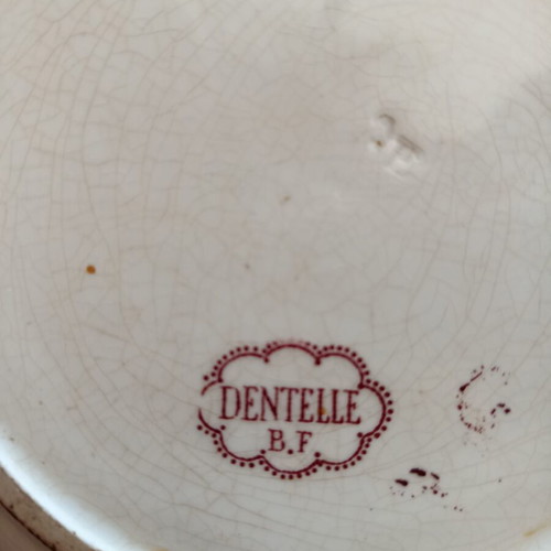 French Dentelle deep plate used, diameter 23.3 cm