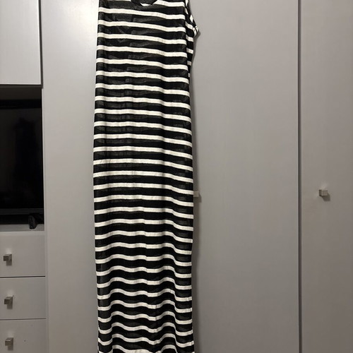 Silvian Heach maxi striped dress, racerback, one size, worn with hole