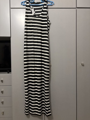 Silvian Heach maxi striped dress, racerback, one size, worn with hole