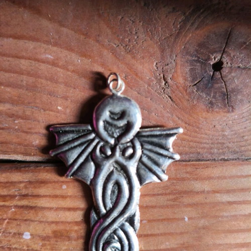 Cthulhu necklace new, silver with thick chain
