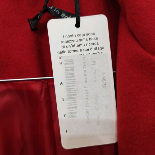 Red coat new, size M