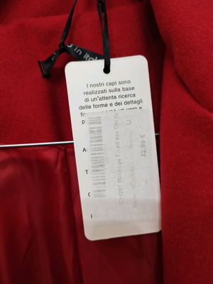 Red coat new, size M