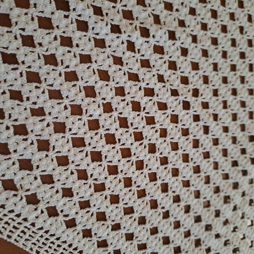 Handmade crocheted table runner like new, white