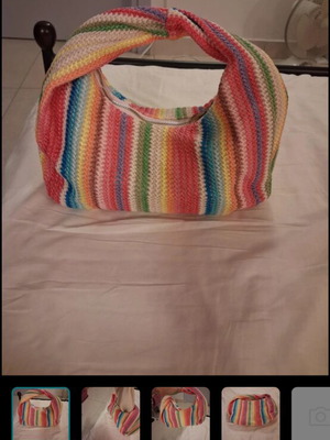 Dumpling Bag handheld like new, colorful knitted shoulder bag
