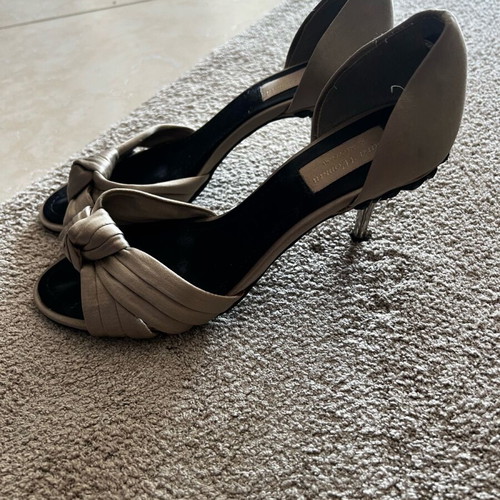 Zara sandals size 37 like new, satin nude with stones