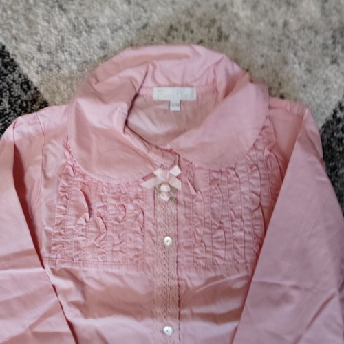 Pom Pom pink shirt and white skirt set like new