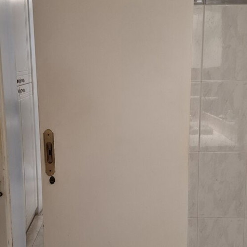 Wooden interior doors used, 3 sliding and 3 hinged