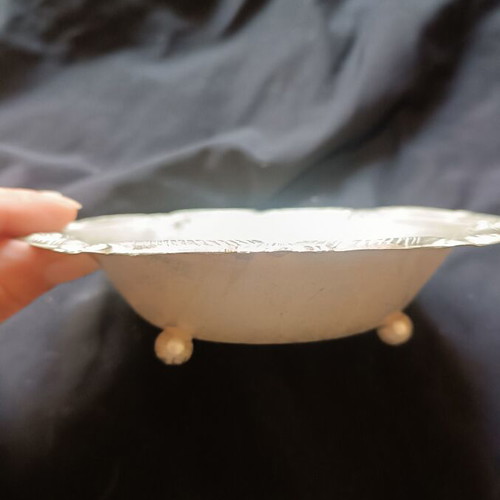 Silver-plated decorative bowl used, 16 cm diameter