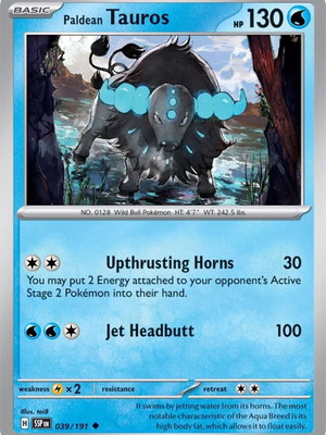 Pokemon Paldean Tauros κάρτα συλλεκτική καινούργια