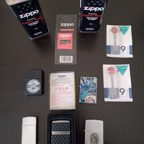 Authentic lighters used, pack of 3 with Zippo accessories