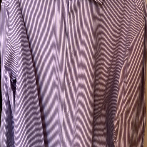 Oxford Company men's striped shirt like new, size L, purple and white