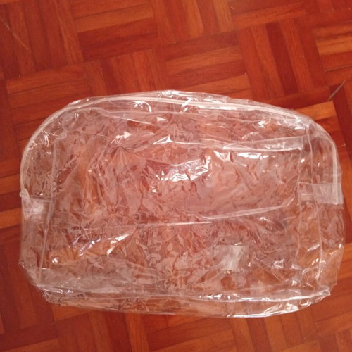 Large transparent toiletry bag with zipper, like new, 45x30 cm