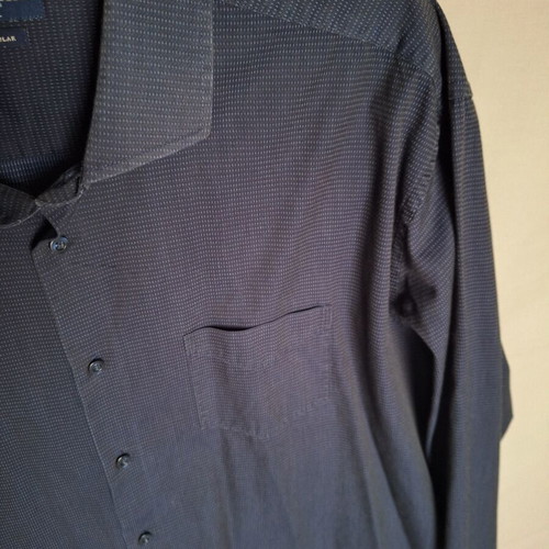 Portobello's XXL Men's Regular Fit Navy Blue Cotton Shirt with Micro Pattern