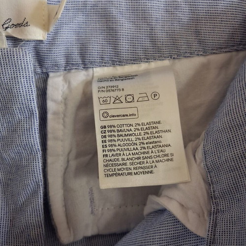 H&M L.O.G.G. women's pants with subtle thin stripe, blue