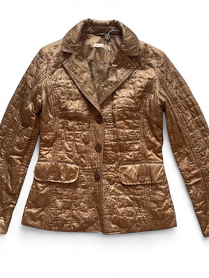 Carlo Colucci women's quilted jacket size 38 M brown like new