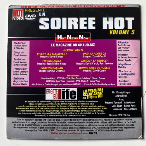 La Soiree Hot Volume 5 DVD used, sensual movie
