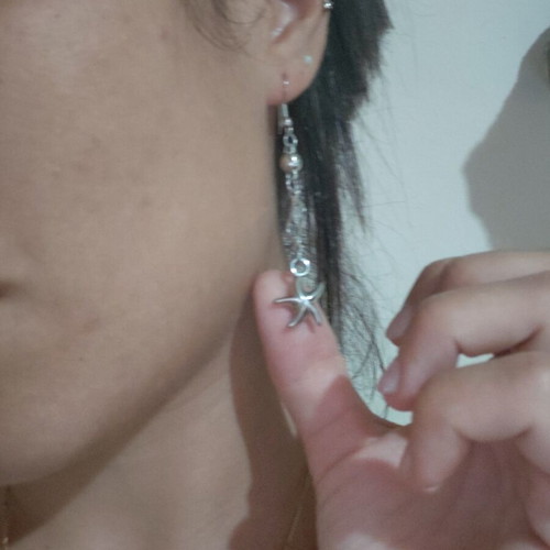 Starfish earrings like new, silver color