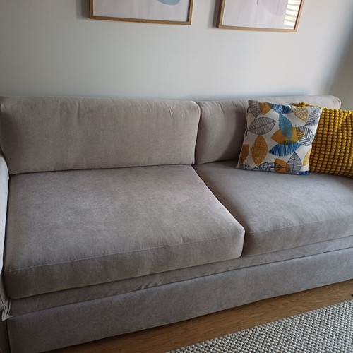 Sofa bed beige like new, three-seater, excellent quality