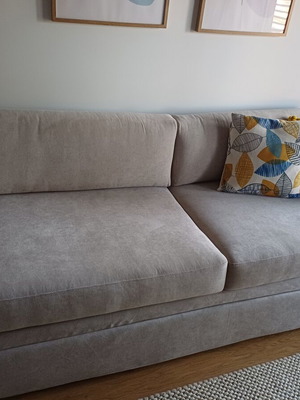 Sofa bed beige like new, three-seater, excellent quality