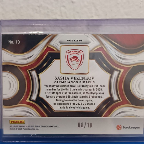Select Euroleague 25-26 Sasha Vezenkov Snapshot MVP /10 card like new