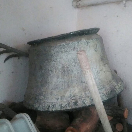 Large cauldron used, smaller tsipoura, gioumi