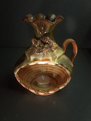 Handmade ceramic candlestick like new