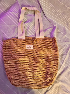 Nuxe Straw Beach Bag like new, shoulder, beige