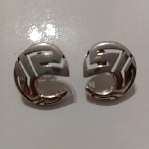 Silver 925 earrings ancient Greek style in meander shape new