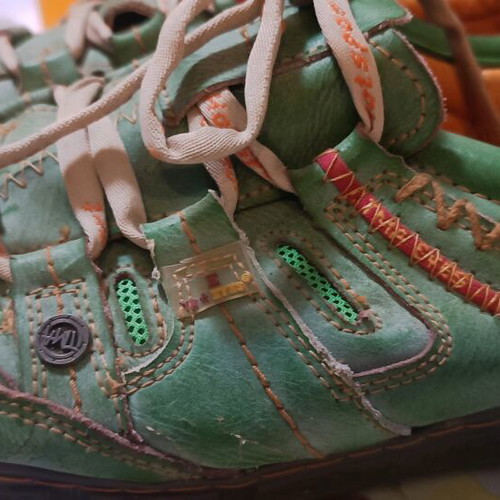 TMA leather shoes used, green, size 45