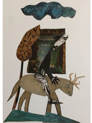 Modern art collage print 21x29 on high-quality paper, new