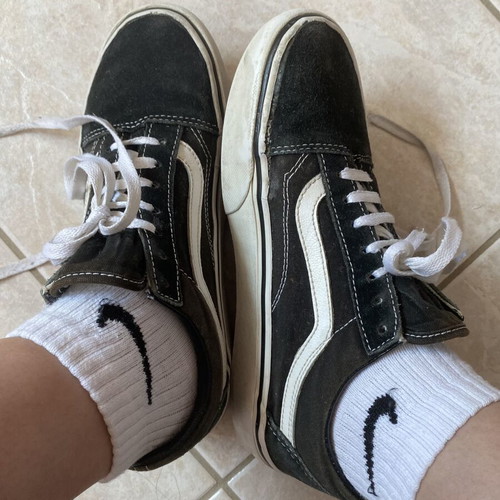 Vans Old Skool Black/White sneakers used, size 38