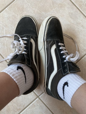 Vans Old Skool Black/White sneakers used, size 38