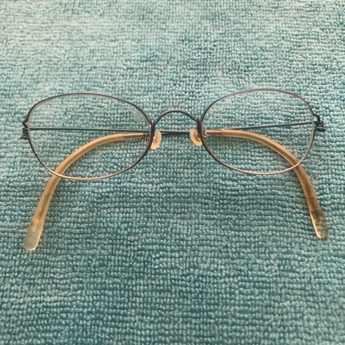Lindberg titanium kids eyeglass frame used, blue turquoise