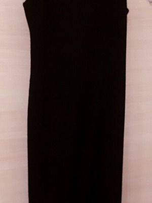 Anna Ryska Glamour Long Evening Dress Large 40 Black cool wool like new