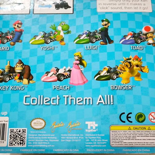 Super Mario Wii Pull Back Racers Toad σφραγισμένη φιγούρα 12εκ