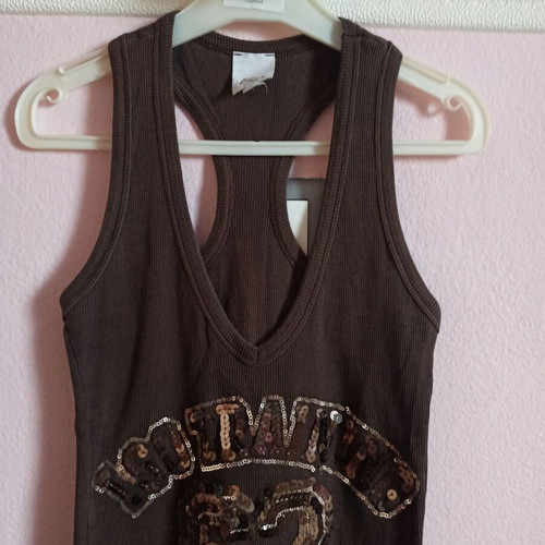 Iso women's brown top small like new with sequins