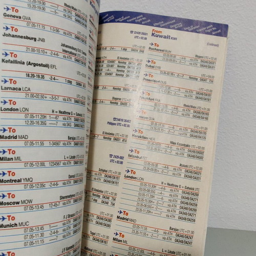 Olympic Airlines Timetable 2007-2008 like new