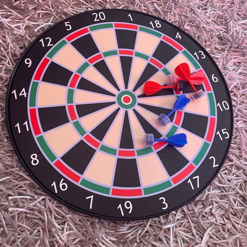 Dartboard with suction cup darts used