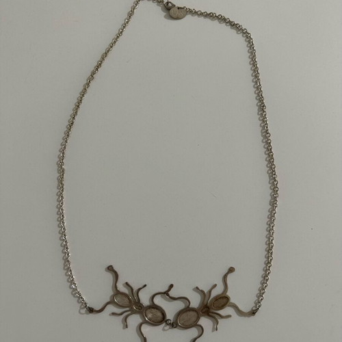 Vintage LAK 2000s statement necklace with ants silver tone, like new
