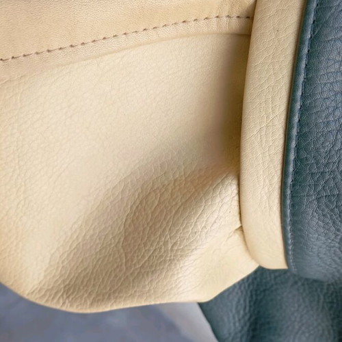 Union Mills Leather Bomber Jacket new beige green