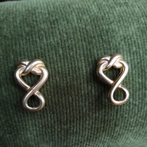Gold infinity-shaped earrings like new