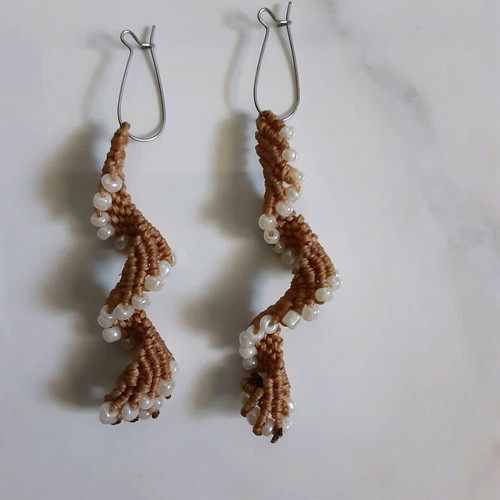 Handmade macrame earrings like new