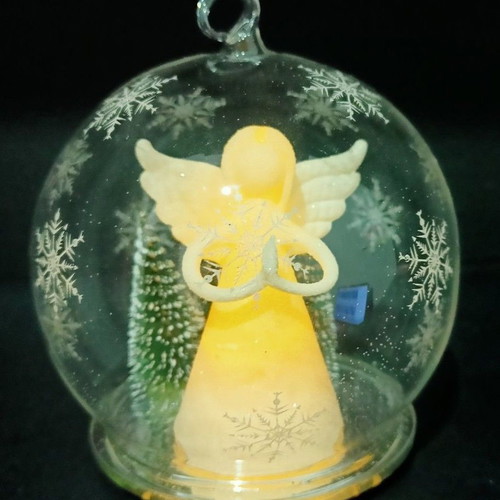 Large Glass Christmas Ball with Lighting like new