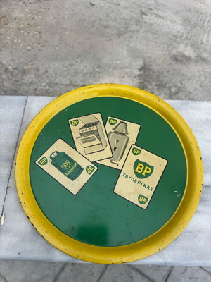 BP metal promotional tray like new, Supergaz 1960s