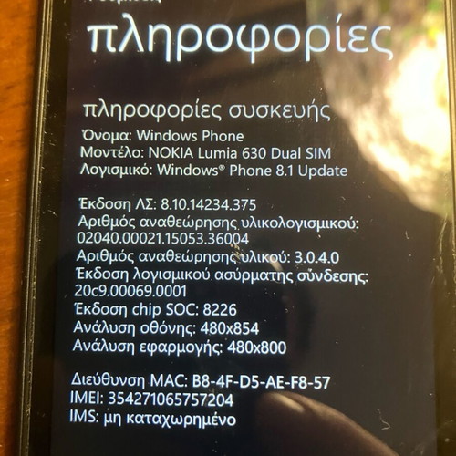 Nokia Lucia 630 Windows Phone used