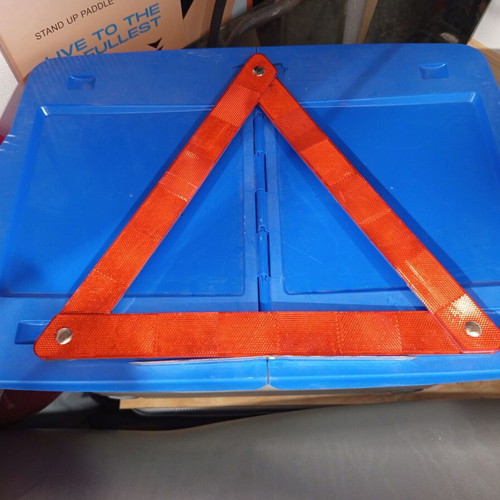 Jump cables, cross wrench, triangle and first aid kit like new