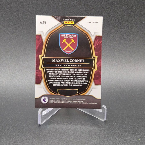 2022 Panini Select Premier League Terrace Pink Ice Prizm Maxwel Cornet #92 West Ham United sticker