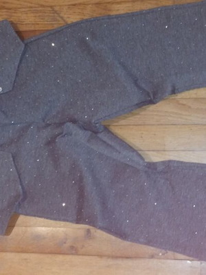 Girls' set size 14 new, pants and vest with rhinestones, gray
